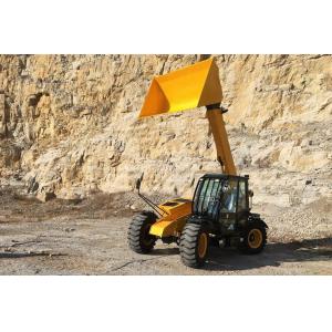 China 3t Diesel forklift 6.8 m lift Telescopic Handler forklift with loader bucket, yellow color, Proportional joystick wholesale