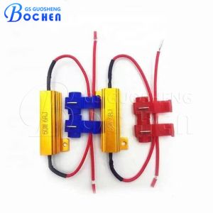 China RX24 boîtier en aluminium doré Wirewound 50W 6R 50W 6Ohm 6R Voiture 50W6rj LED Load LED Fog Light Décodeur Résistant 50 Ohm Automotive LED Lumières 50W 50RJ Série supplier