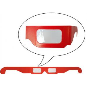 China Anaglyphic Paper 3D Glasses , Disposable Red 3d Monitor Glasses 400*37mm Size supplier