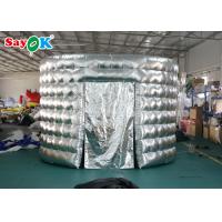 China Event Booth Displays External Silver / Black Oval Inflatable Picture Booth With Blower 3.3*2.5*2.4m on sale