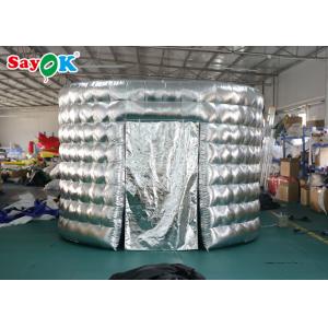 Event Booth Displays External Silver / Black Oval Inflatable Picture Booth With Blower 3.3*2.5*2.4m