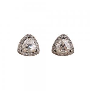 China Moissanite 925 Sterling Silver Stud Earrings Support OEM ODM supplier