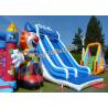 China Giant Wave Blow Up Dry Slide 21 Feet High Blue / White With 2 Years Guarantee wholesale