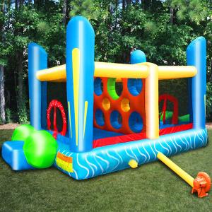 China Mini Inflatable Bouncer For Rental Business / Birthday Party Bounce House With 2 Jumping Area supplier