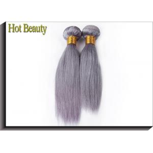 Customized Purple Grey Hair Silk Straight 100% Human Hair Can be flat ironed