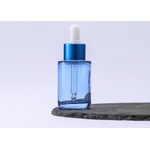 Botella de cristal azul de la pipeta de la botella 15ml 10ml del dropper del cuello liso del SGS