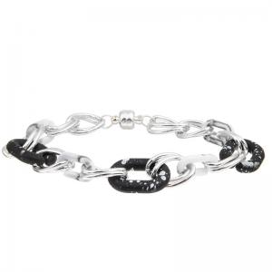 China Miami Style Silver Chain Link Bracelet Magnetic Buckle supplier