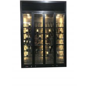 Fashionable Modern Stainless Steel Wine Cabinet Furniture Sliding Glass Door Storage Wine Cabinet