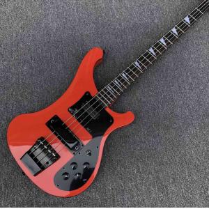 Red 4 strings Ricken 4003 Bass guitar,Rosewood fingerboard Black pick guard and hardware Rick Electric bass