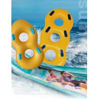 China Yellow Double Inflatable Swimming Ring Pool Float For Adults Water Park Game Play on sale