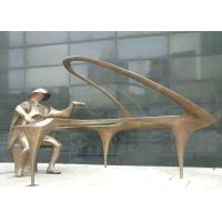 China Decoration Modern Art Decoration Pianist Statue Custom Bronze Pianist Sculpture on sale