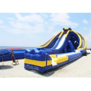 China 3 Lanes Inflatable Giant Slide , Pool Blow Up Water Slide Massive For Beach Shore supplier