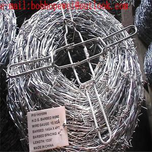 China Double Twist Steel 14 Gauge Galvanized Barbed Wires/255g hot-dipped galvanized barbed wire fence from factory wholesale