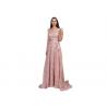 China Pink Color Cap Sleeve Wedding Bridesmaid Dresses Sweep Train With Sash wholesale