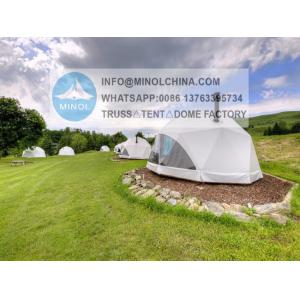 China 850gsm White PVC Coated Geodesic Luxury Dome Tents 5m Height supplier