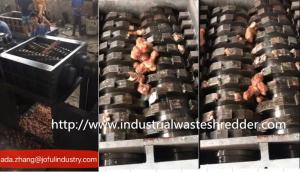 China Heavy Duty Dead Animal Shredder Machine Auto Reverse Switch For Cattle Bones on sale 