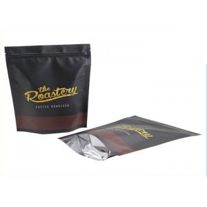 China 250G Black Creative Coffee Packaging Bags / Coffee Bean Pouches OPP + AL + PE supplier