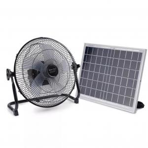 12Inch Portable Wireless Solar Rechargeable Table Fan Panel Powered Dual Input For Household