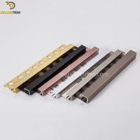 China Metal Aluminium 10mm Square Edge Tile Trim For Tile Edging Protection on sale