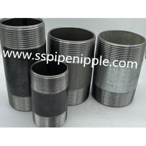 China Equal Shape Black Carbon Steel Pipe Nipples 1/2 X Close For Plumbing supplier