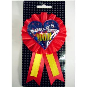 China rosette, pin button, button badge, Award Ribbon Rosette With Button Pin supplier