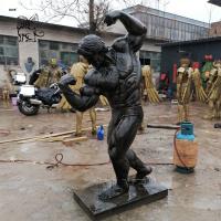 Bodybuilding Statue Bronze Schwarzenegger Sculpture Life Size Naked Muscle Man Gym Decoration