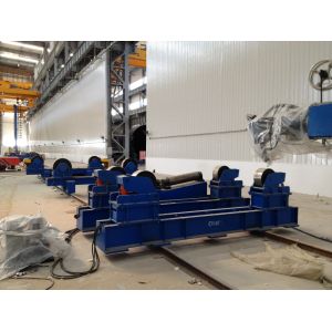 China Self Aligned Welding Rotator with 60 Ton Driving Capacity Blue RAL5012 and 18m Control Cable for Pipe and Tank Welding wholesale