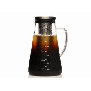 China Reusable Cold Brew Coffee Maker , Heavy Duty Glass Filter Infuser Pitcher supplier