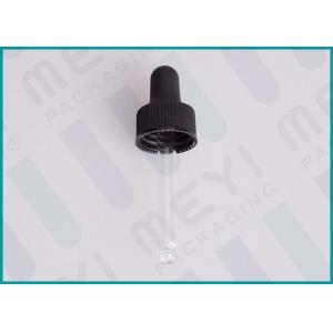 Black Ribbed PP Plastic Dropper Cap 15/410 For Glass Tube Bottles