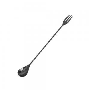 DIY Twisted Cocktail Stirring Spoon Stainless Steel 30cm Black Plated