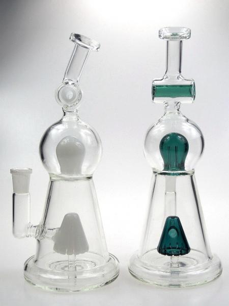 Double filtration ball Pyrex Glass Water Pipes female 14 joint Fancy glass oil