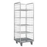 China Four Side Mesh 2 Shelves Wire Utility Cart , Tool Storage Wire Roll Cage wholesale