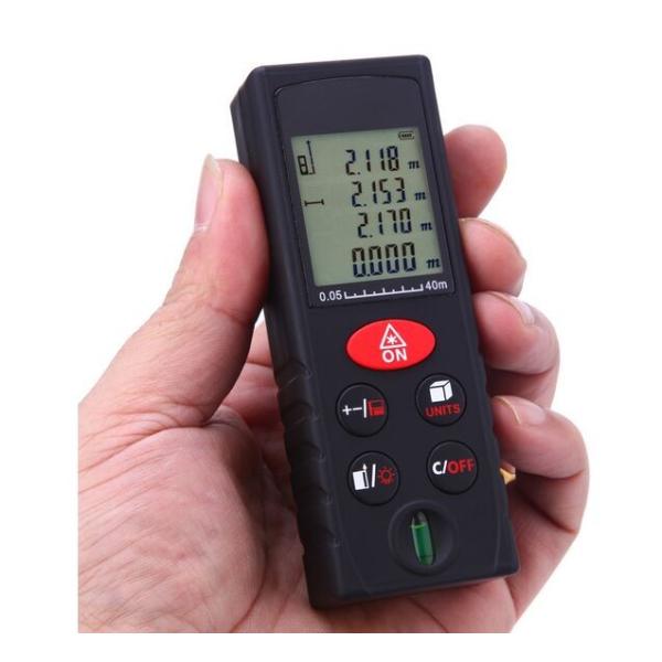 Handheld 40m Digital Laser Distance Meter Rangefinder Measure Diastimeter Area Volume Pythagorean Theorem Tester Tool