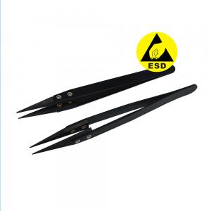 China ESD Antistatic High Temperature Resistant Interchangeable Head Ceramic Tweezers With Stainless Steel Handle supplier