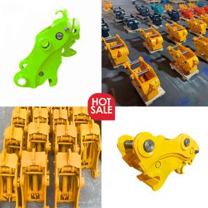 China Yellow Manual Quick Hitch , Pin Grabber Quick Coupler For Mini Excavator supplier