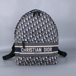 Designer Small Diortravel Backpack Blue Dior Oblique Jacquard
