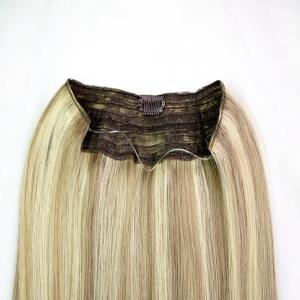 Highlighted Color Clip In Hair Extensions Remy Human Hair With Silky Straight