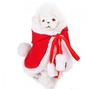 Cotton Pet Christmas Costumes Red / White Color 30CM Height 80 - 120G