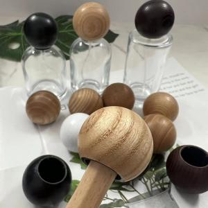 China Natural Solid Wood Ball type Perfume Bottle Cap supplier