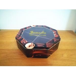 Decorative Cookie Tin Box Hexagonal Shape With PET Window Custom Printed