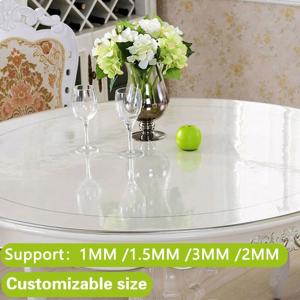 China Plastic PVC 140x100cm Dining Table Sheet Transparent Table Cover Roll wholesale