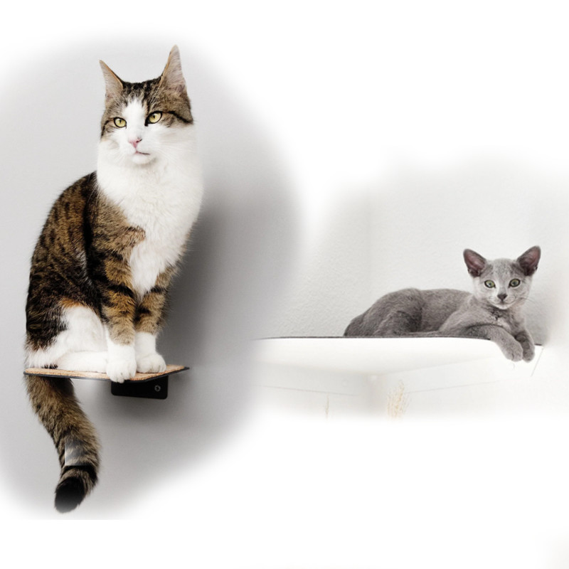 China Plateaux muraux d'escalade en aluminium à cadre métallique durable pour chats avec structure de support à un seul côté supplier