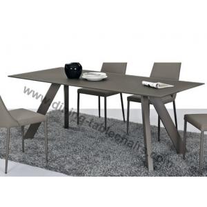 China Elegant Rectangle Dining Room Table 2.0 Meter Moka Frosted Top Long Life Span supplier
