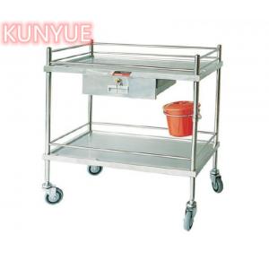 Treatment Instrument Surgic Tool Medical Trolley Cart With One Drawers Stainless Steel