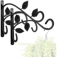 China Rust-Resistant Plant Hanger Hook 12 Inch Black Iron Wall Mount Bracket for Hanging Plants on sale