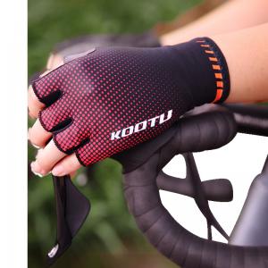 China Women Men Road Cycling Gloves Half Finger Breathable Polyester Material supplier