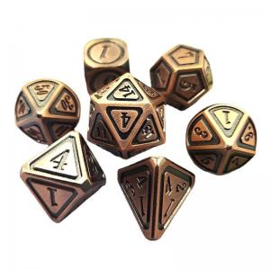 Antique Bronze Metal Dice Set Fifth Person Gaming Color Stray Earth Alloy Dice