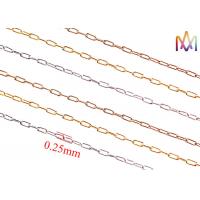 China 0.25mm Thickness Paperclip 304 Stainless Steel Necklace Chain Bulk on sale