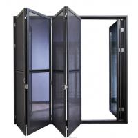 China Soundproof Black Aluminium Bifold Doors , Aluminum Mosquito Net Door on sale