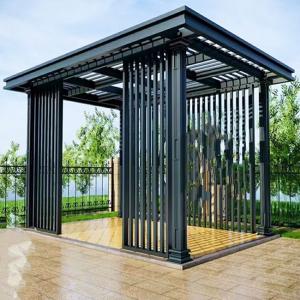 T5 T6 Chinese Style Gazebo Aluminum Alloy Pergola Gazebo Free Standing With LED Lights